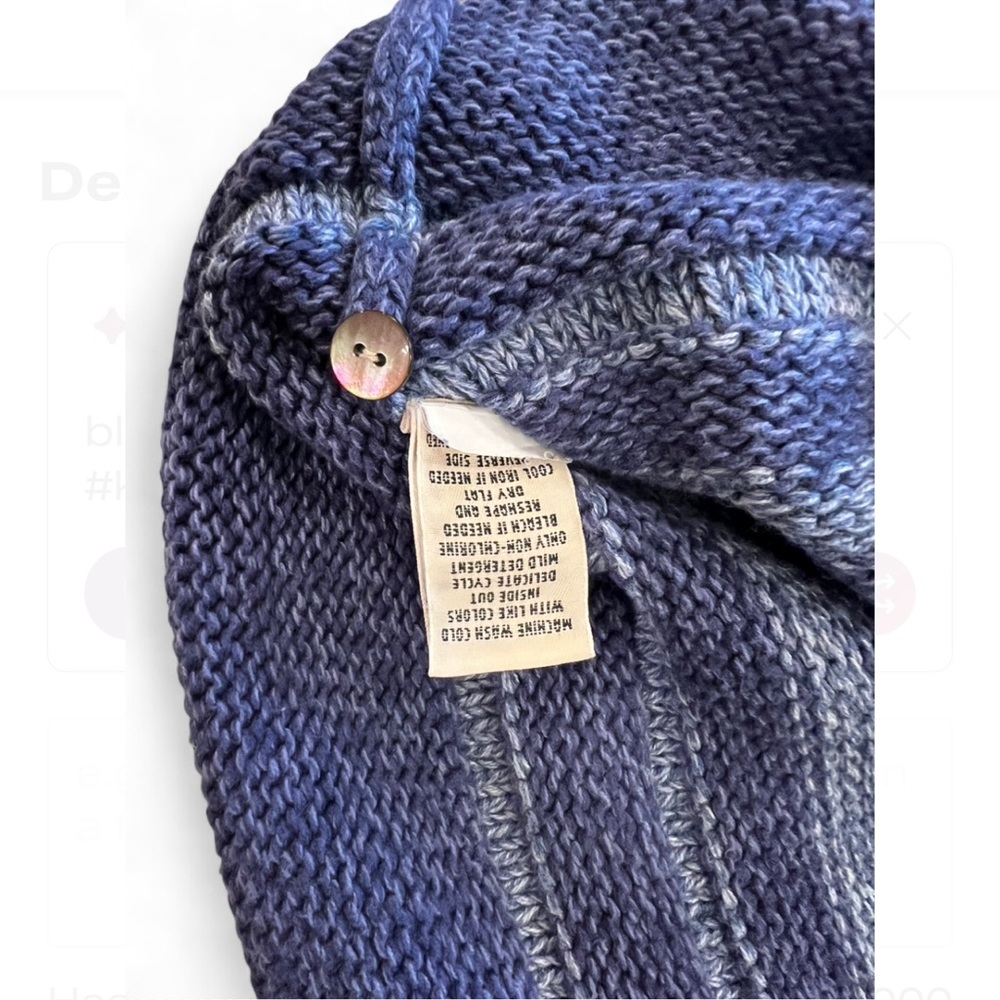 L.L. Bean striped ombré cotton knit button-front cardigan - Picture 5 of 5